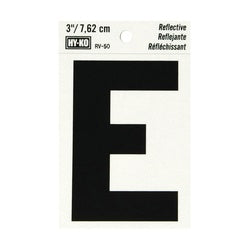 HY KO RV 50/E Reflective Letter Character: E 3 in H Character Black Character Silver Background Vinyl