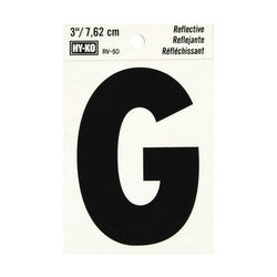 HY KO RV 50/G Reflective Letter Character: G 3 in H Character Black Character Silver Background Vinyl