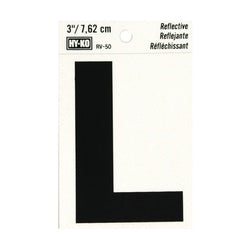 HY KO RV 50/L Reflective Letter Character: L 3 in H Character Black Character Silver Background Vinyl