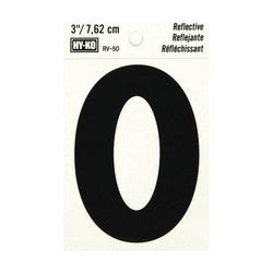 HY KO RV 50/O Reflective Letter Character: O 3 in H Character Black Character Silver Background Vinyl