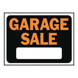 HY KO Hy Glo Series Identification Sign Garage Sale Fluorescent Orange Legend Plastic