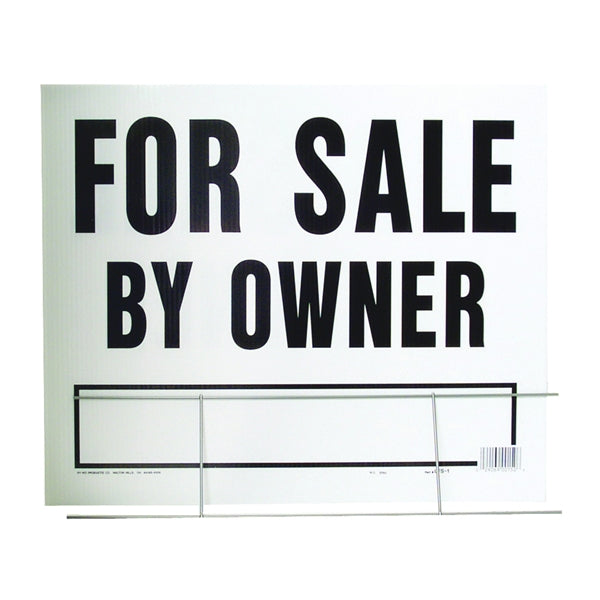 HY-KO Lawn Sign For Sale By Owner Black Legend Plastic 24 in W x 19 in H Dimensions