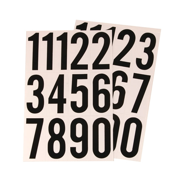 HY-KO Packaged Number Set 3 in H Character Black Character White Background Vinyl