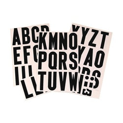 HY KO MM 4L Packaged Letter Set 3 in H Character Black Character White Background Vinyl