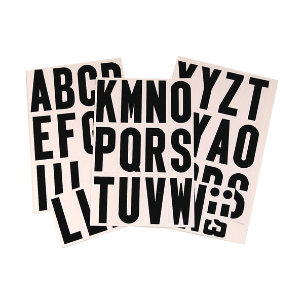 HY-KO Packaged Letter Set 3 in H Character Black Character White Background Vinyl