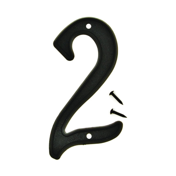 HY-KO House Number Character: 2 4 in H Character Black Character Plastic