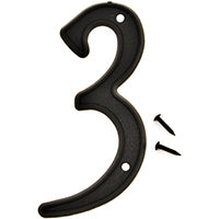 HY KO PN 29/3 House Number Character: 3 4 in H Character Black Character Plastic