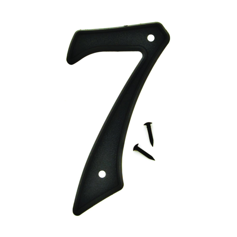 HY-KO House Number Character: 7 4 in H Character Black Character Plastic