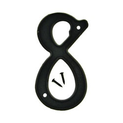 HY KO PN 29/8 House Number Character: 8 4 in H Character Black Character Plastic