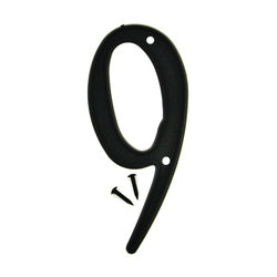 HY KO PN 29/9 House Number Character: 9 4 in H Character Black Character Plastic