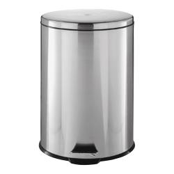 Simple Spaces Trash Can 1.85 gal Capacity Plastic/Stainless Steel/Steel Silver Flat Lid Closure