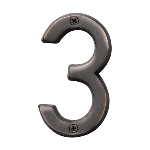 HY-KO Prestige House Number Character: 3 4 in H Character Bronze Character Brass