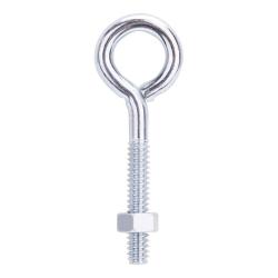 ProSource LR266 Eye Bolt 4.8 mm Thread Machine Thread 1 in L Thread 3/4 in Dia Eye 79 lb Working Load Steel Zinc