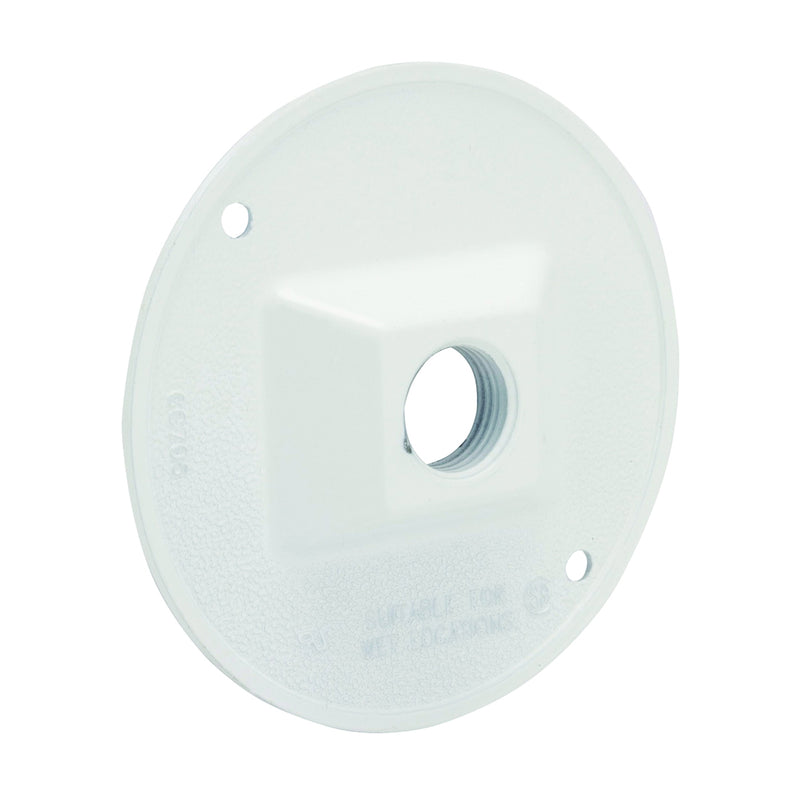 HUBBELL Cluster Cover 4-1/8 in Dia 4-1/8 in W Round Metal White Powder-Coated