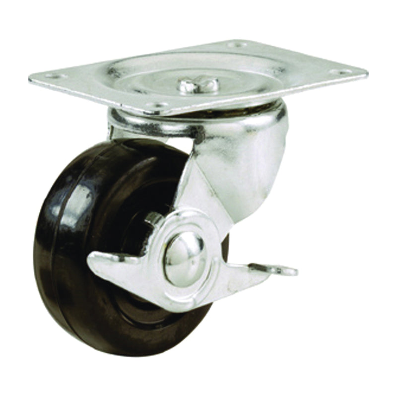 Shepherd Hardware Swivel Caster 2-1/2 in Dia Wheel 1-1/8 in W Wheel Rubber Wheel 100 lb