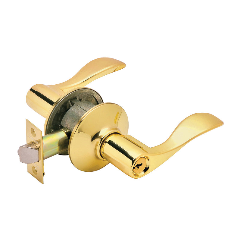 Schlage Accent Entry Lever Lockset Brass Brass