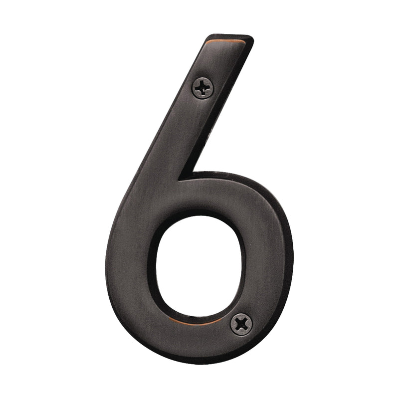 HY-KO Prestige House Number Character: 6 4 in H Character Bronze Character Brass