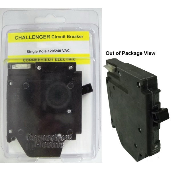 CONNECTICUT ELECTRIC Challenger Circuit Breaker Type A/TBA 20 A 1-Pole 120/240 V Standard Trip