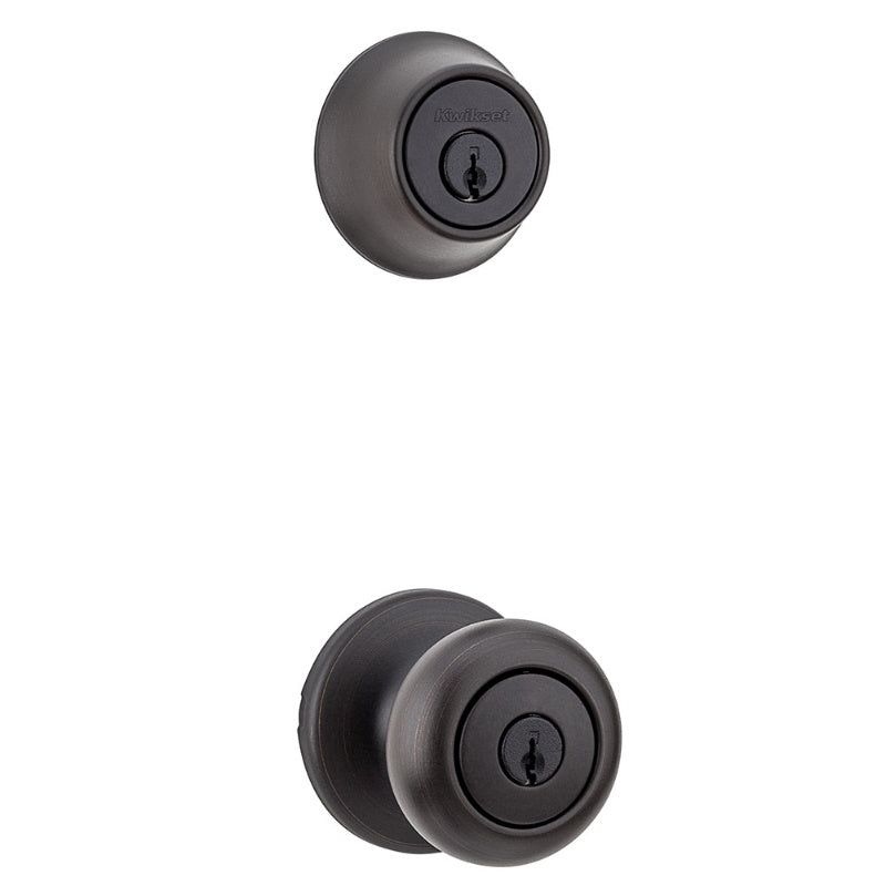 Kwikset Knob Lockset 3 Grade Keyed Key Venetian Bronze 2-3/8 x 2-3/4 in Backset K6 Keyway