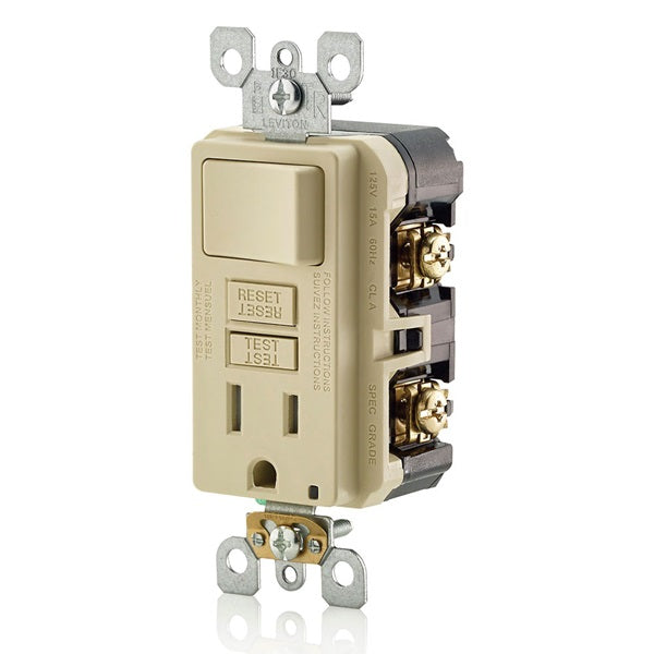 Leviton Combination Switch 2-Pole 15 A 125 V Ivory