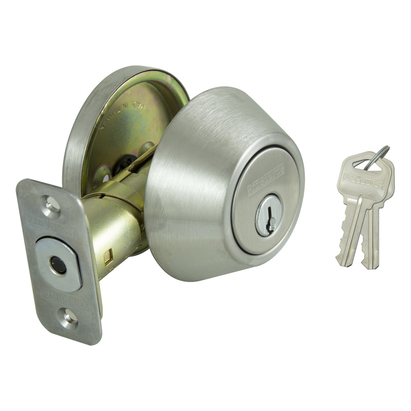 ProSource Single-Cylinder Deadbolt Stainless Steel