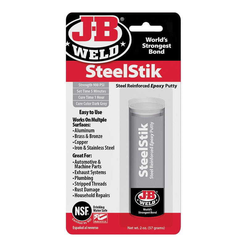 J B WELD Epoxy Putty Stick Black/Dark Gray Solid 2 oz Stick Pack