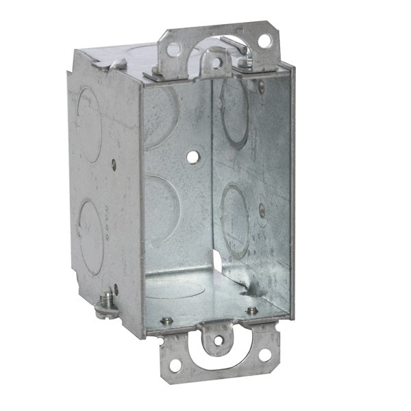 RACO Switch Box 1-Gang 8-Knockout 1/2 in Knockout Steel Gray