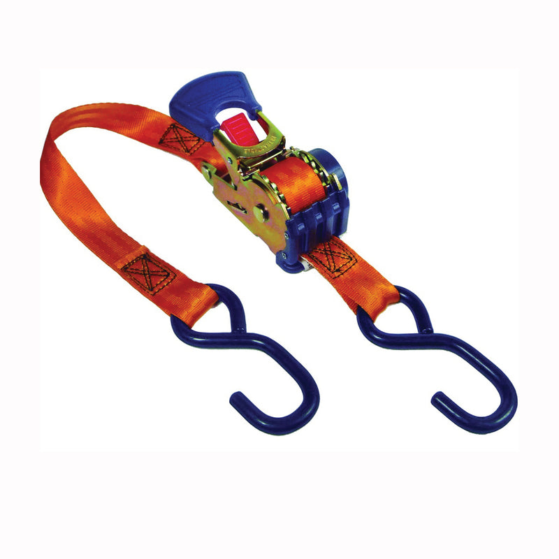 KEEPER Tie-Down 1 in W 6 ft L Polyester Orange 500 lb S-Hook End Fitting