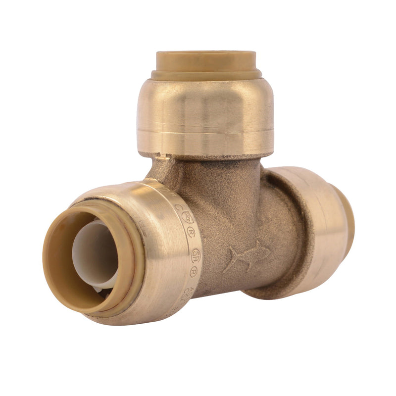 SharkBite Tube Tee 1/2 in Push-Fit DZR Brass 200 psi Pressure