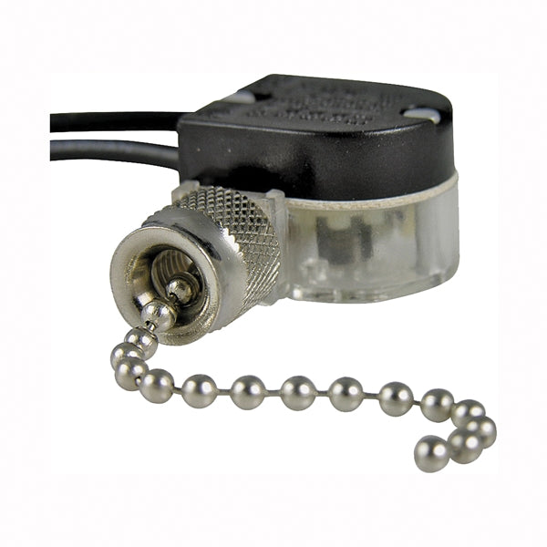 GB Pull Chain Switch SPST Lead Wire Terminal 3/6 A 125/250 V Functions: ON/OFF Nickel