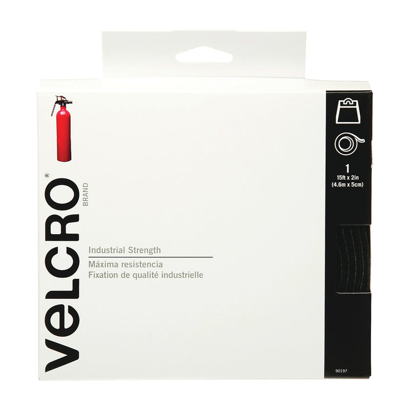 VELCRO Brand Fastener 2 in W 15 ft L Nylon Black 10 lb Rubber Adhesive