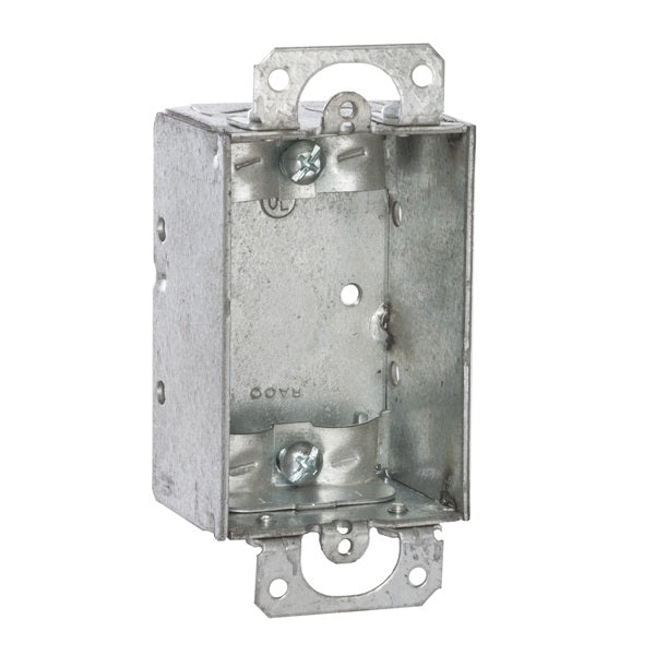 RACO Switch Box 1-Gang 1-Outlet 4-Knockout Steel Gray Galvanized