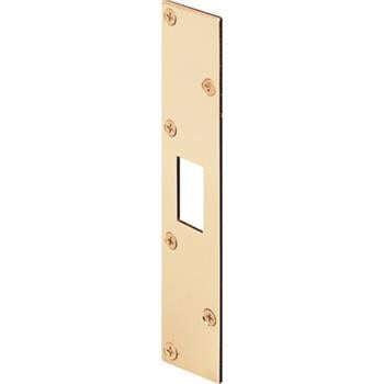 Defender Security Deadbolt Strike 7-13/16 in L 1-5/8 in W Steel Brass