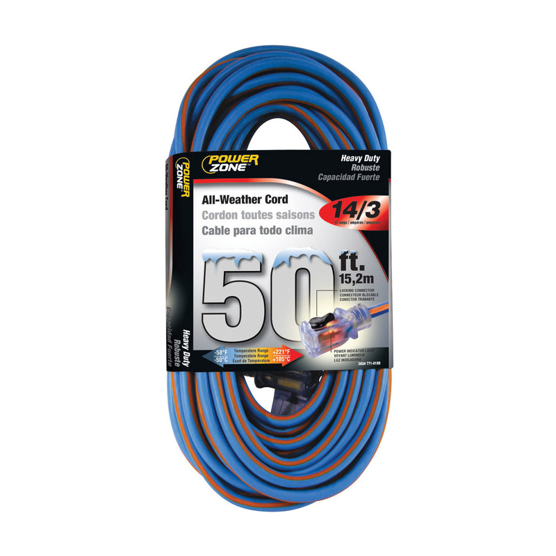 PowerZone Extension Cord 14 AWG Cable 5-15P Grounded Plug 5-15R Grounded Receptacle 25 ft L 15 A 125 V