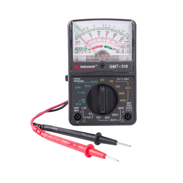 GB Analog Multimeter Analog Display Functions: AC Voltage DC Current DC Voltage Resistance Black