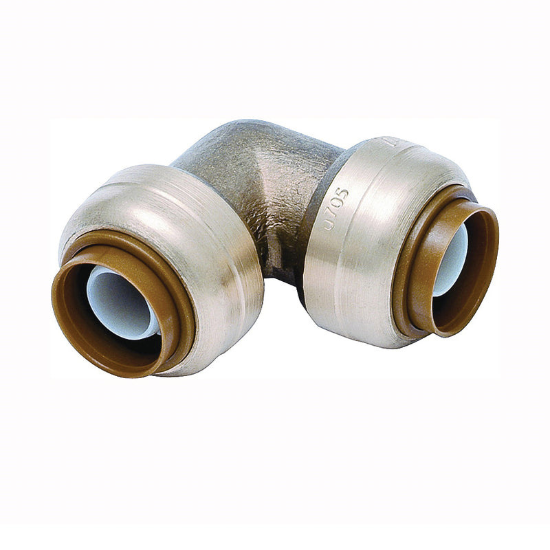 SharkBite Pipe Reducing Elbow 3/4 x 1/2 in 90 deg Angle Brass 200 psi Pressure