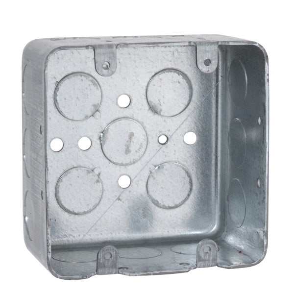 RACO Switch Box 2-Gang 2-Outlet 17-Knockout 1/2 in Knockout Steel Gray Galvanized Screw Mounting