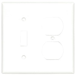 Eaton Cooper Wiring Combination Wallplate 4 1/2 in L 4.56 in W 2 Gang Thermoset White High Gloss