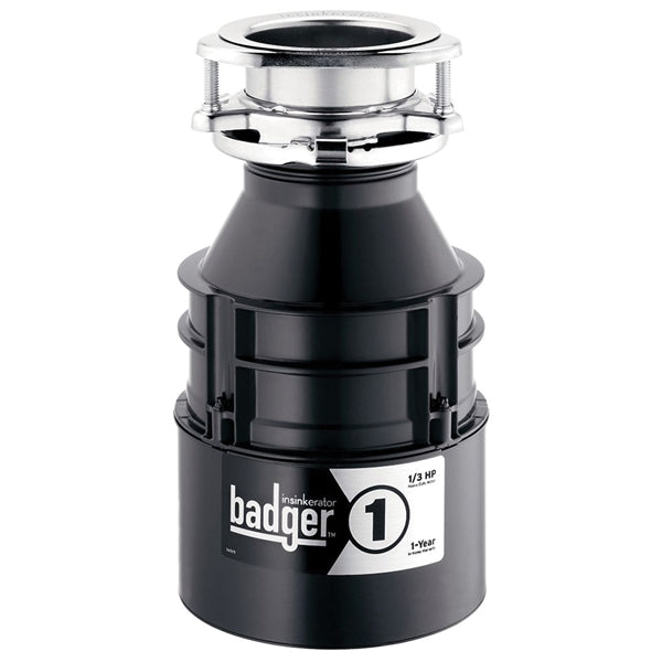 InSinkErator Badger 1 Series Garbage Disposal 26 oz Grinding Chamber 1/3 hp Motor 120 V Steel