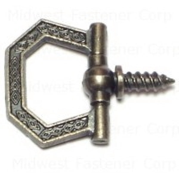 MIDWEST FASTENER Decorative Ring Antique Brass Screw Hook Mounting