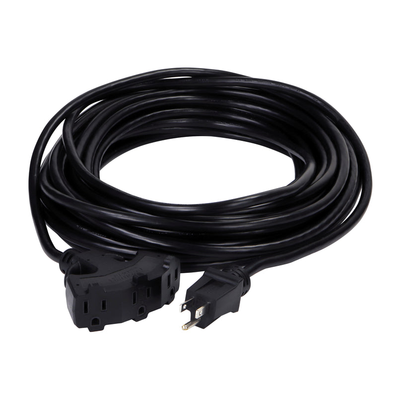 PowerZone Extension Cord 100 ft L Black