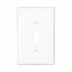 EATON Wallplate 6 in L 3 1/2 in W 1 Gang Polycarbonate White High Gloss