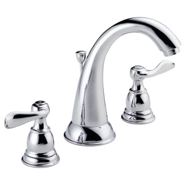 DELTA Windemere Bathroom Faucet 1.2 gpm 2-Faucet Handle 3-Faucet Hole Brass Chrome Lever Handle