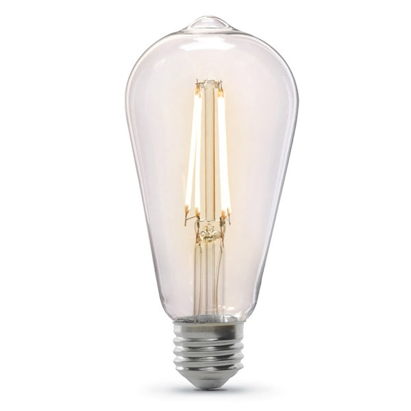 Feit Electric LED Bulb Decorative ST19 Lamp 60 W Equivalent E26 Lamp Base Dimmable Clear