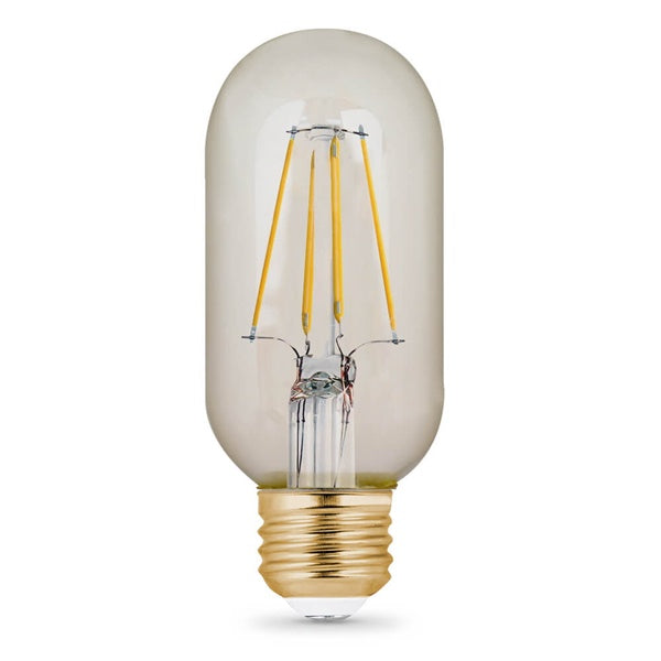 Feit Electric LED Bulb Decorative T14 Lamp 40 W Equivalent E26 Lamp Base Dimmable Amber