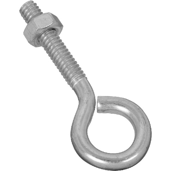 National Hardware Eye Bolt 1/4-20 Thread Coarse Thread 1-1/4 in L Thread 0.56 in Dia Eye Steel Zinc