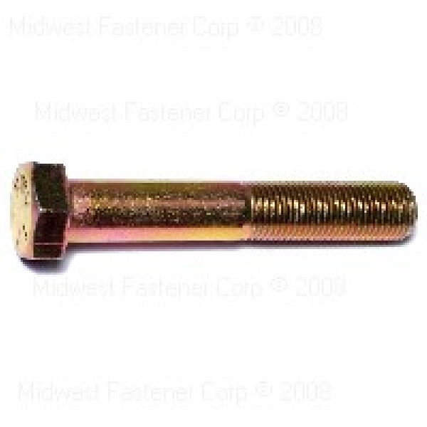 MIDWEST FASTENER Hex Cap Screw 1/2-20 Thread 3 in OAL 8 Grade Steel Yellow Zinc SAE Measuring Fine Thread