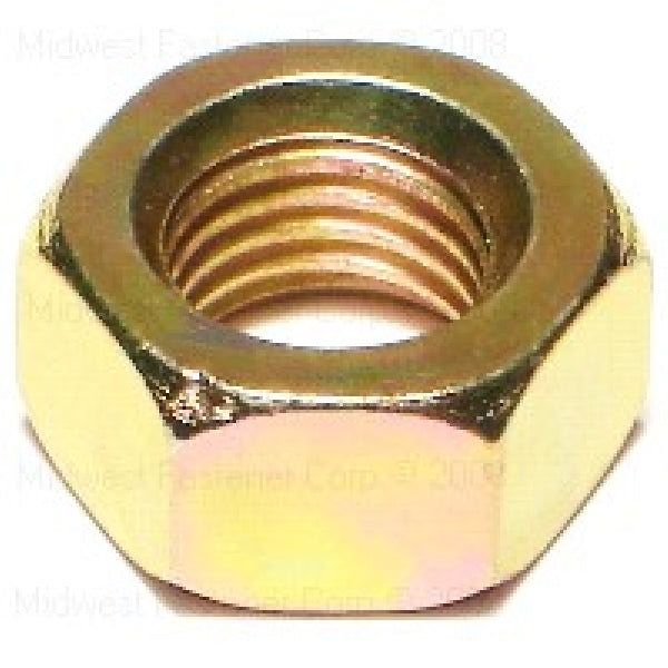 MIDWEST FASTENER Hex Nut Fine Thread M12-1.5 Thread Steel Yellow Zinc