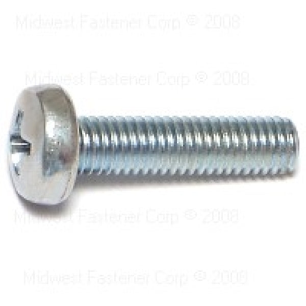 MIDWEST FASTENER Machine Screw M5-0.8 Thread 20 mm L Coarse Thread Pan Head Phillips Drive Steel Zinc