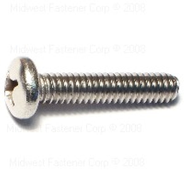 MIDWEST FASTENER Machine Screw 1/4-20 Thread 1-1/4 in L Coarse Thread Pan Head Phillips Drive